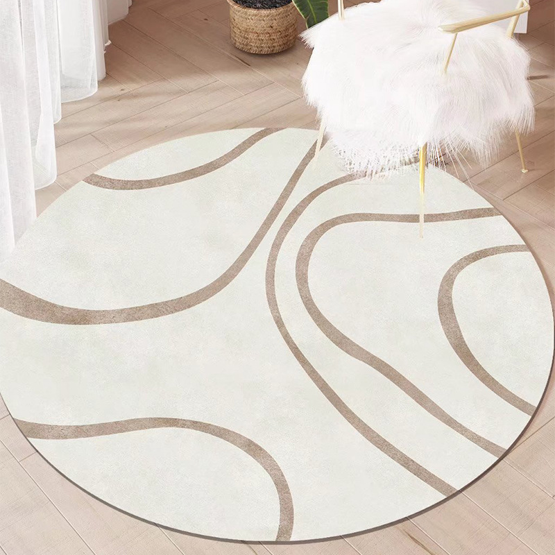 Estilo japonés alfombra redonda nórdico simple luz de lujo dormitorio manta Mesa café Sala estar alfombra cesta