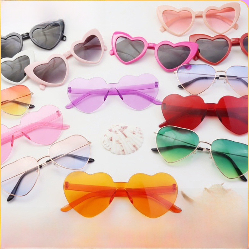 Cross-border European and American Style Love Women's Sunglasses Big Face Slimming Sunglasses Trendy Heart-shaped Fashion Sunglasses Women's Heart_voghion.com
