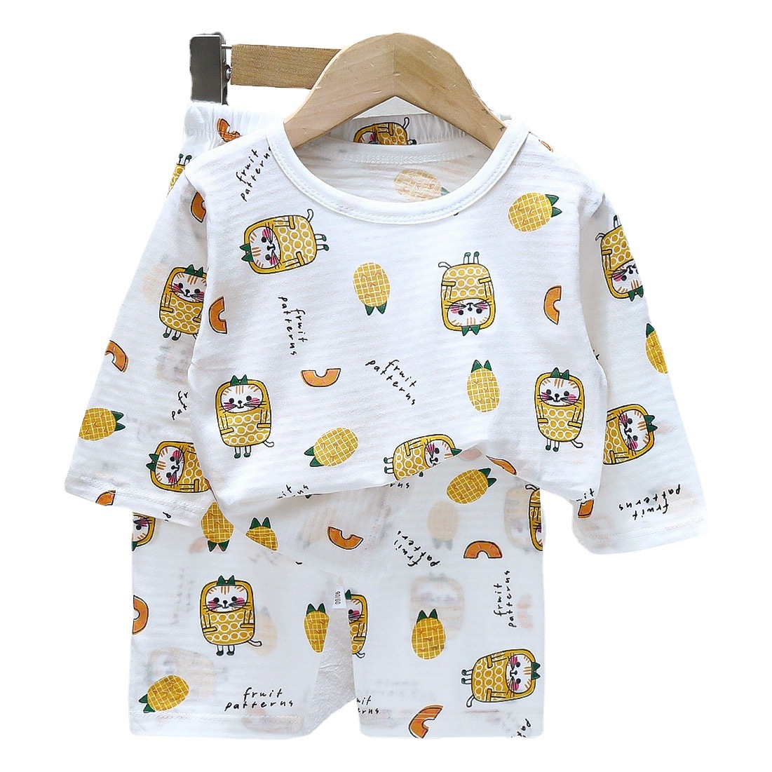 Conjunto de pijamas para niños, ropa de hogar de algodón, ropa de aire acondicionado de verano, nueva ropa delgada para niños 2024, ropa para bebés