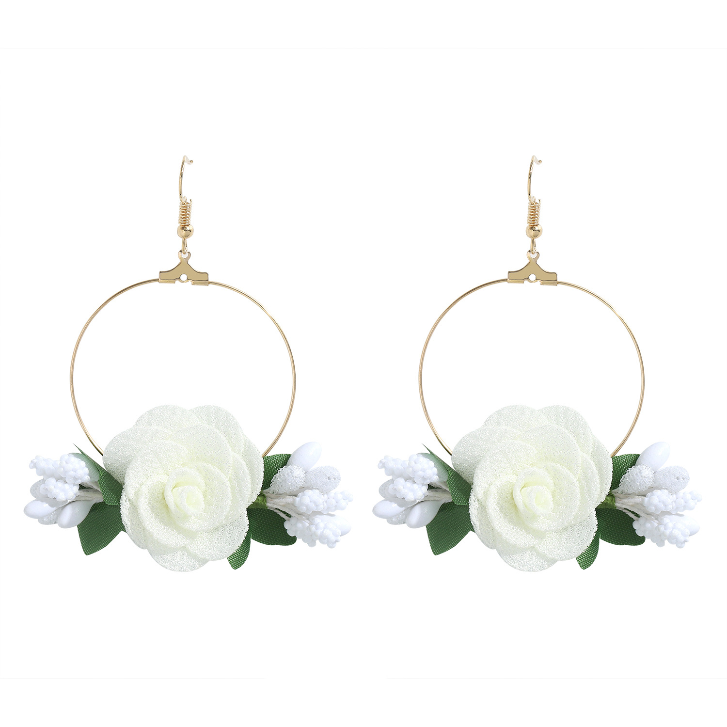 7g Weight Alloy Ear Needle Material Drop Earrings Classification Anniversary, Business, Travel, Birthday, Festival Occasion Alloy, Gauze Material Flower Pattern Women'S Gender Ethnic Style Style White, Pink, Purple, Red, Blue Color Ethnic Style Flower Alloy Gauze Drop Earrings 7