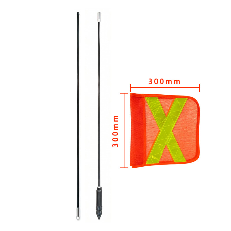 Desert Off-Road Warning Mining Flagpole with Reflective X Flag Suitable for Pickup Truck Mining Command Vehicle Flagpole Cross-Border