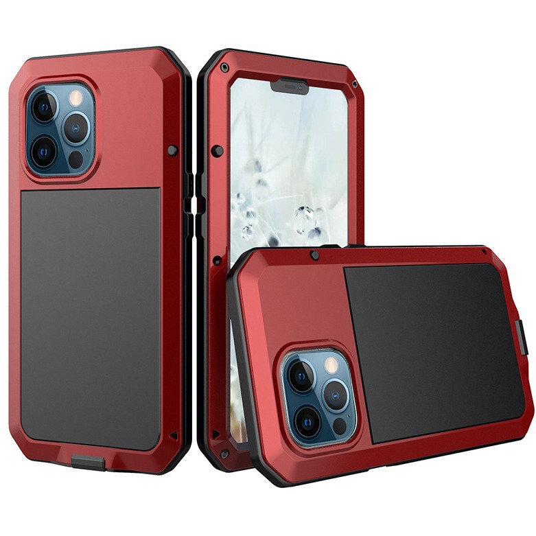 New Suitable for iPhone13promax Phone Case Metal Three-proof Life Waterproof Drop-proof Shockproof Protective Cover