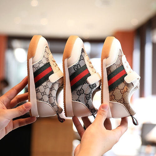 Children's spring new Korean style sports shoes, versatile girls' white shoes, children's shoes, boys' shadow gray fashionable sneakers