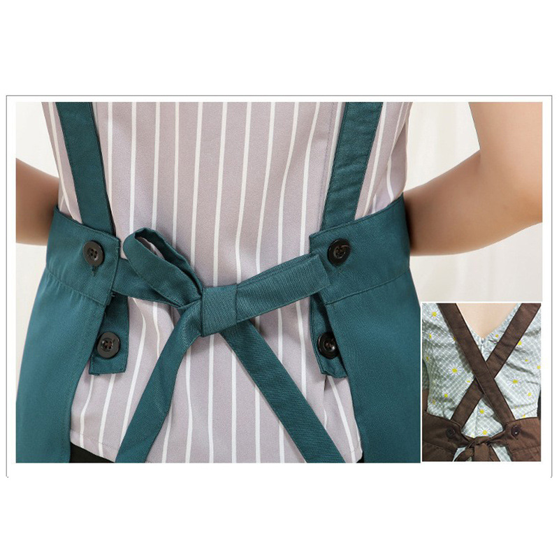 Delantal de publicidad H logotipo personalizado falda de encaje de moda coreana tienda de flores manicura delantal de cocina al por mayor personalizado