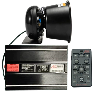 Wireless car siren horn 300W vehicle-mounted loudspeaker alarm high-pitched speaker AS7200D+ square mouth speaker (Car horn/tweeter) - as7200d-main-unit-round-speaker-set-12v