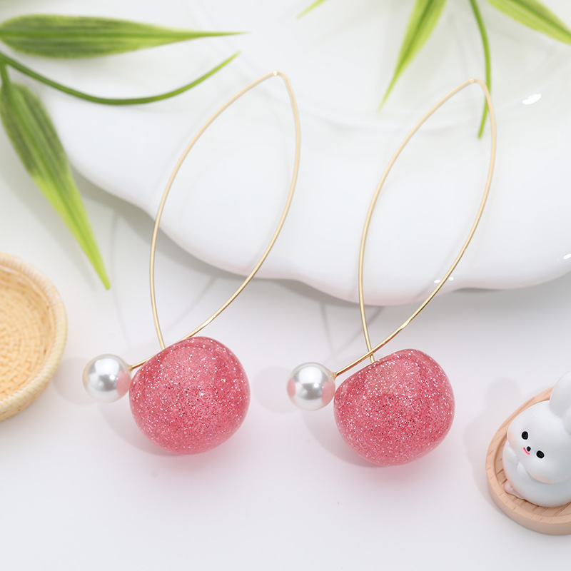 Aretes de cereza roja para mujer – colgante exquisito, fruta de imitación versátil, nuevo estilo