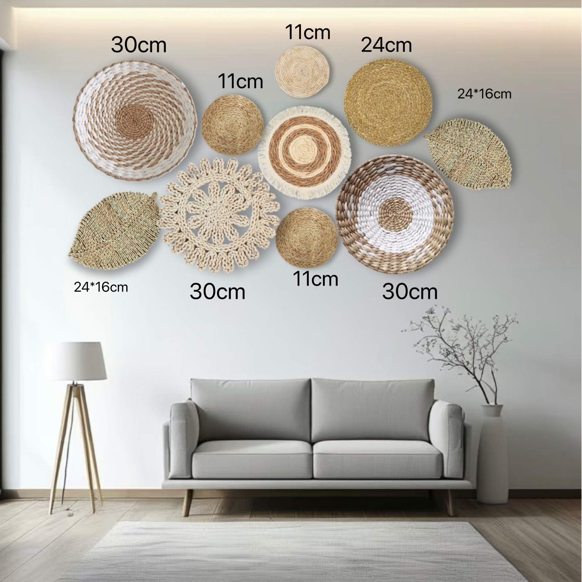 Decoración de Pared Tejida a Mano Estilo Pastoral para Restaurante y Paredes image 60