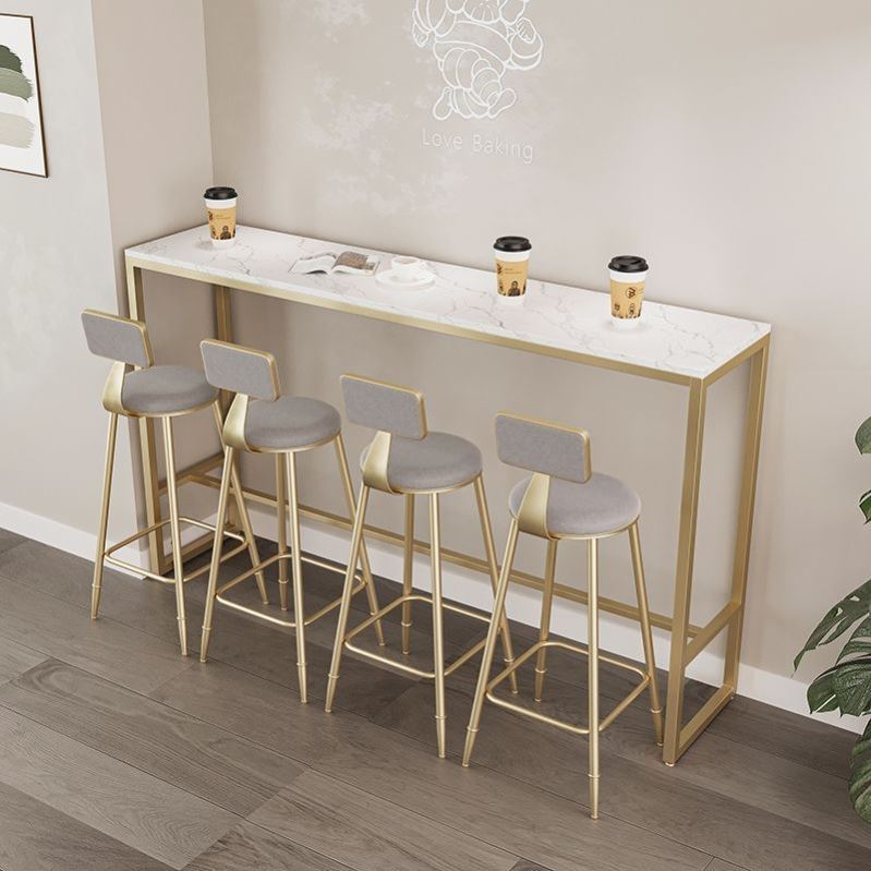 Wall-Mounted Bar Table, High-Legged Table, Simple Home Living Room, Balcony, Small Bar Table, Long Table, Milk Tea Shop Table and Chair Combination