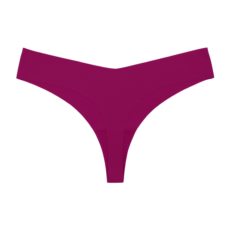 Ropa interior deportiva de seda de hielo de una pieza europea y americana sin costuras, cintura baja para mujer, sexy, transpirable, ropa interior invisible de talla grande para mujer