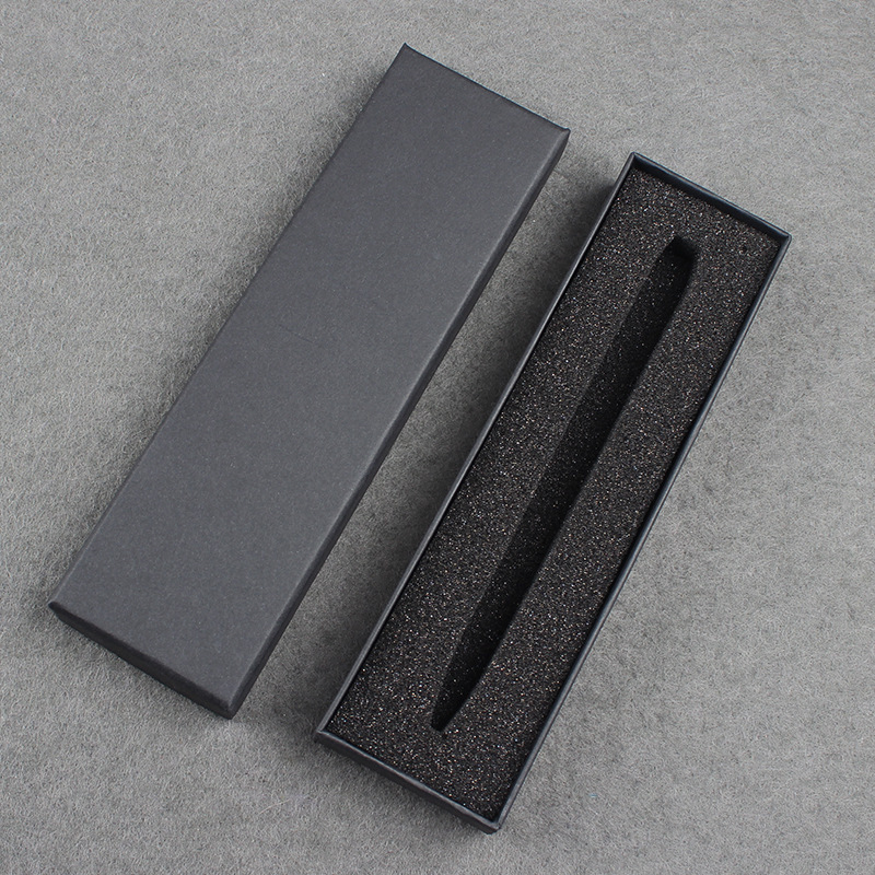Caixa de bolígrafo de papel de regalo Caixa de bolígrafo de cubierta plana Caixa de bolígrafo negro mate LOGO mayorista