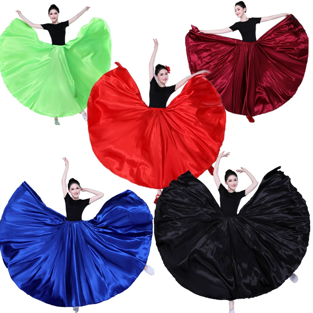 Синьцзян Танцевальная Юбка Тренировочная Юбка Уйгур Юбка Половинная большая юбка-качели Производительность Квадратный Танец Юбка для Практики Уйгурских Танцев