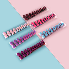 精品純色磨砂腳指甲假指甲美甲甲片啞光腳甲穿戴甲 代發 定 制