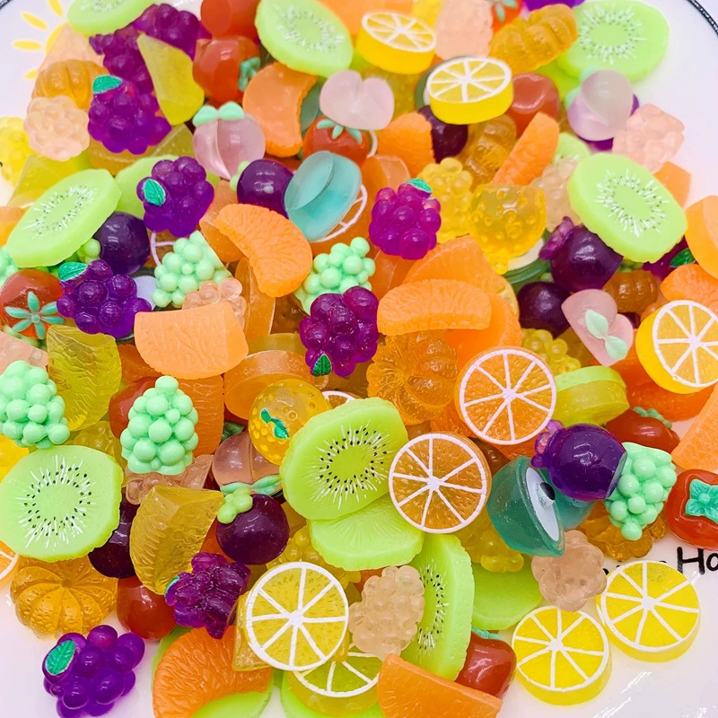 Новая серия светящихся фруктов из смолы, чехол для мобильного телефона «сделай сам», серьги, брелок, подвеска, заколка для волос, микропейзажные украшения