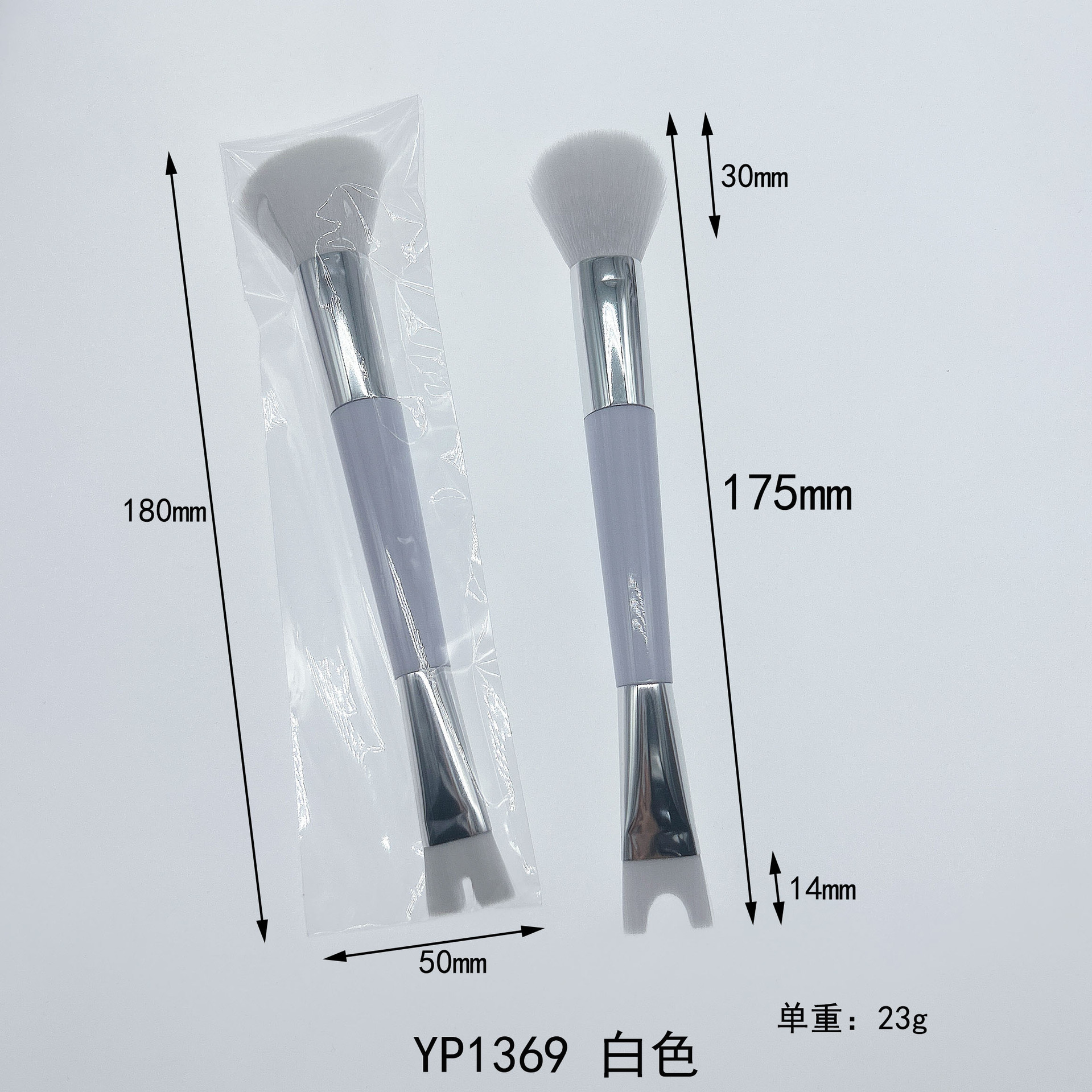 Nueva caliente de doble cabeza en forma de U nariz sombra polvo cepillo único portátil de alto brillo cepillo Fundación corrector maquillaje belleza herramientas