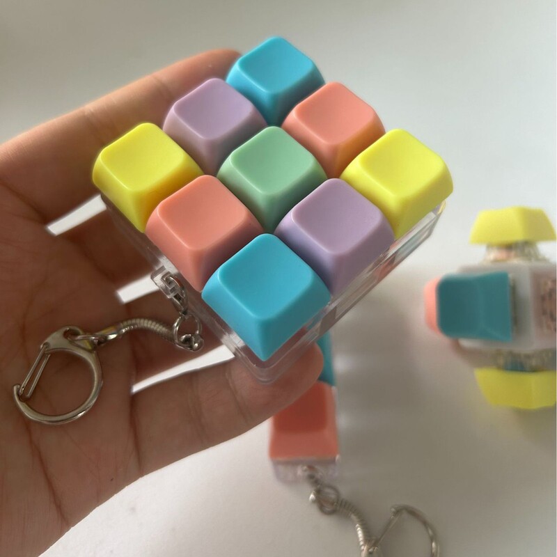 ワンライン4ボタンメカニカルキーボード減圧テストシャフト減圧キーホルダーペンダントマカロン減圧おもちゃ|undefined