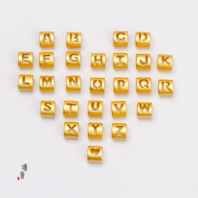 Sha Gold Necklace h English Letter Couple Bracelet Accessories diy Accessories Woven Bracelet Wear Bracelet Bead Jewelry