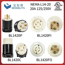 NEMA L14‑20美标扭锁插头连接器 20A 125/250V防脱落工业母座UL
