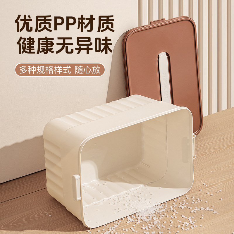 桌面收纳盒带盖化妆品杂物零食玩具整理盒家用储物筐长方形小箱子|undefined