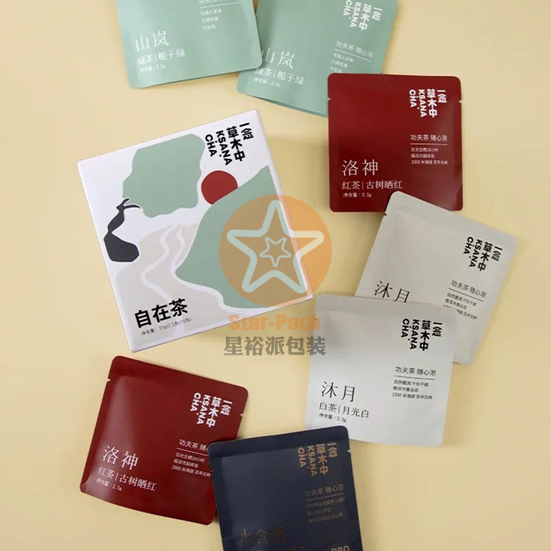 精美新款一念草木中茶叶独立小泡铝箔袋
