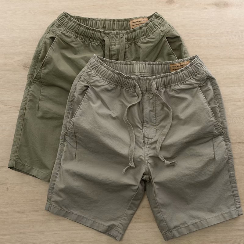 Wear-resistant Work Shorts for Auto Repair Workers at Work Site Men's Strong Wear-resistant Loose Cotton Labor Protection Pants