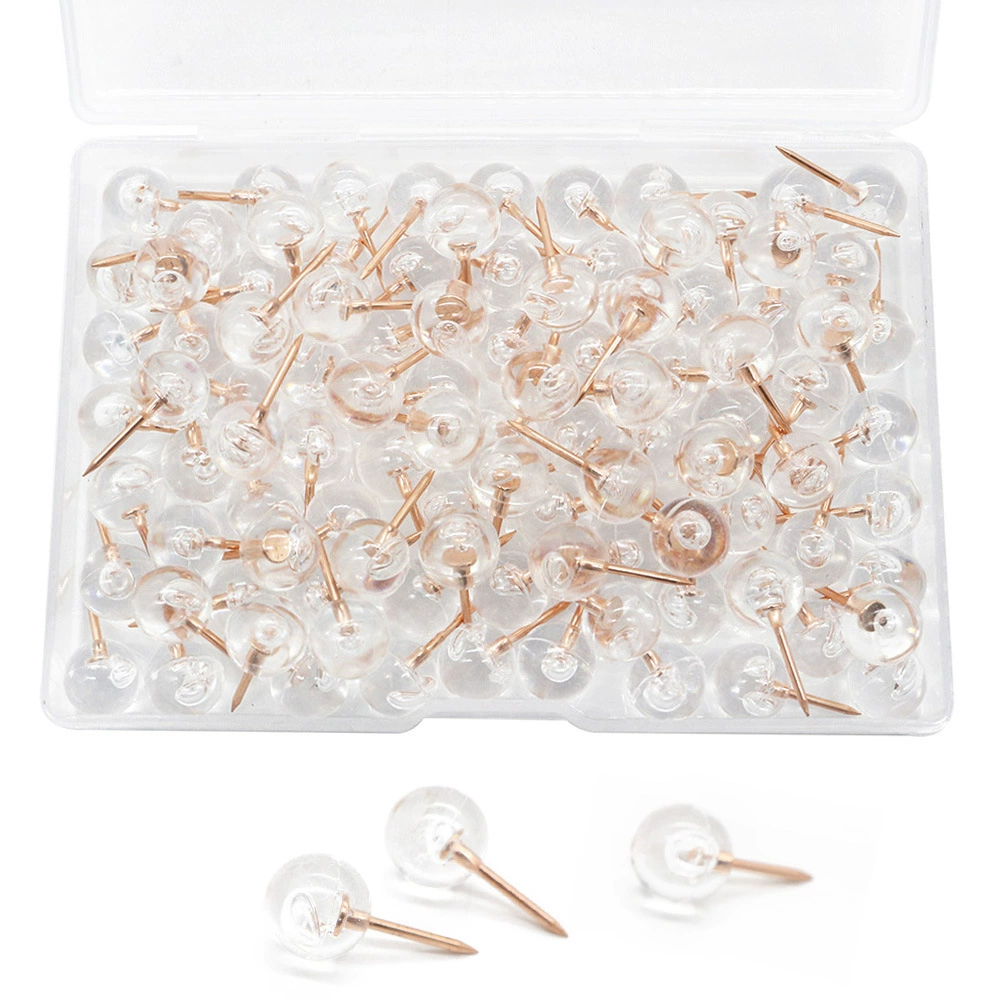 Amazon в штучной упаковке 100 шт./Кор. Прозрачная розовая Золотая I-Pin 20 мм круглая шариковая шпилька фиксированный ПИН