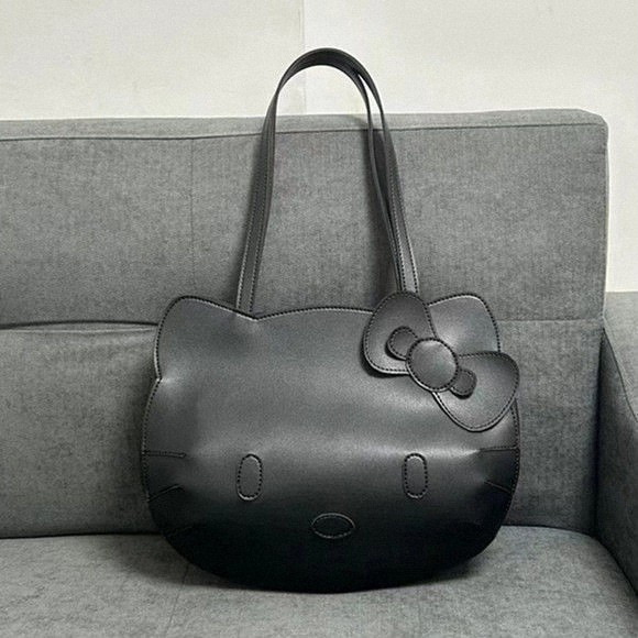 2026 Trendy Fashion Cartoon Cute Face PU Niche Handbag Large Capacity Student Crossbody Bag