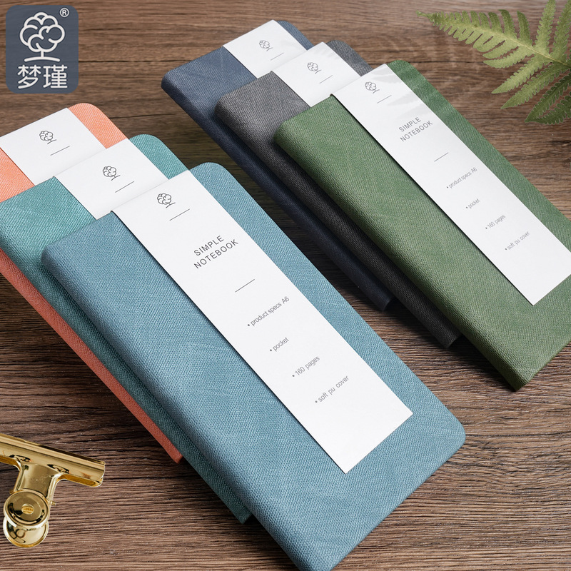 Business Leather-Covered A6 Notebook, Hard Cover, Thickened, Simple Work Diary, Meeting Office Notepad, Fabric Cover
