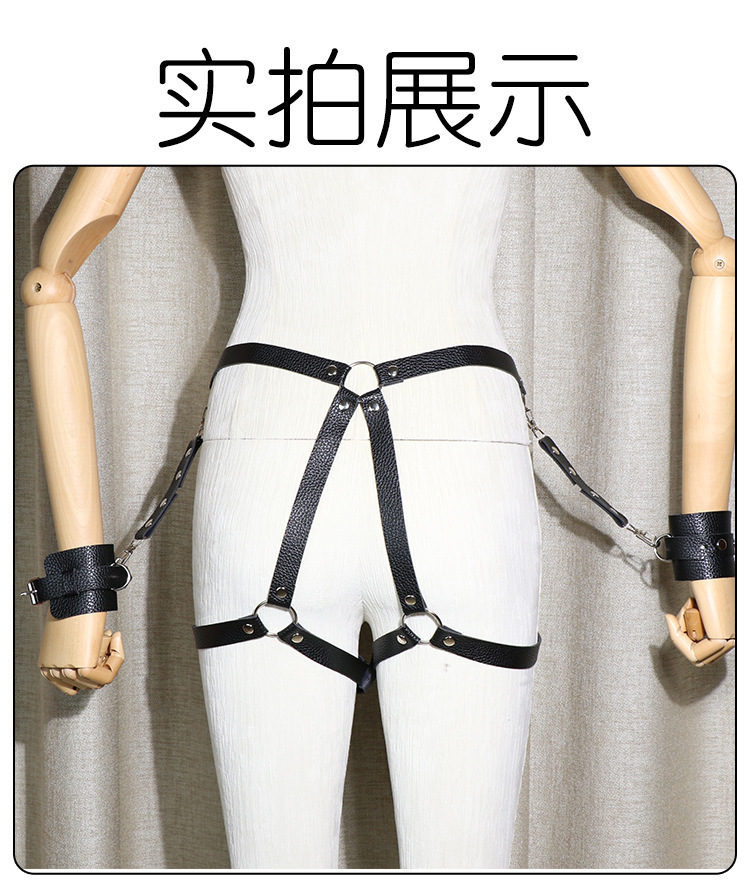 Jiuai Metal Bondage Handcuffs Black SM Restraint Props for Couples — detail image 7