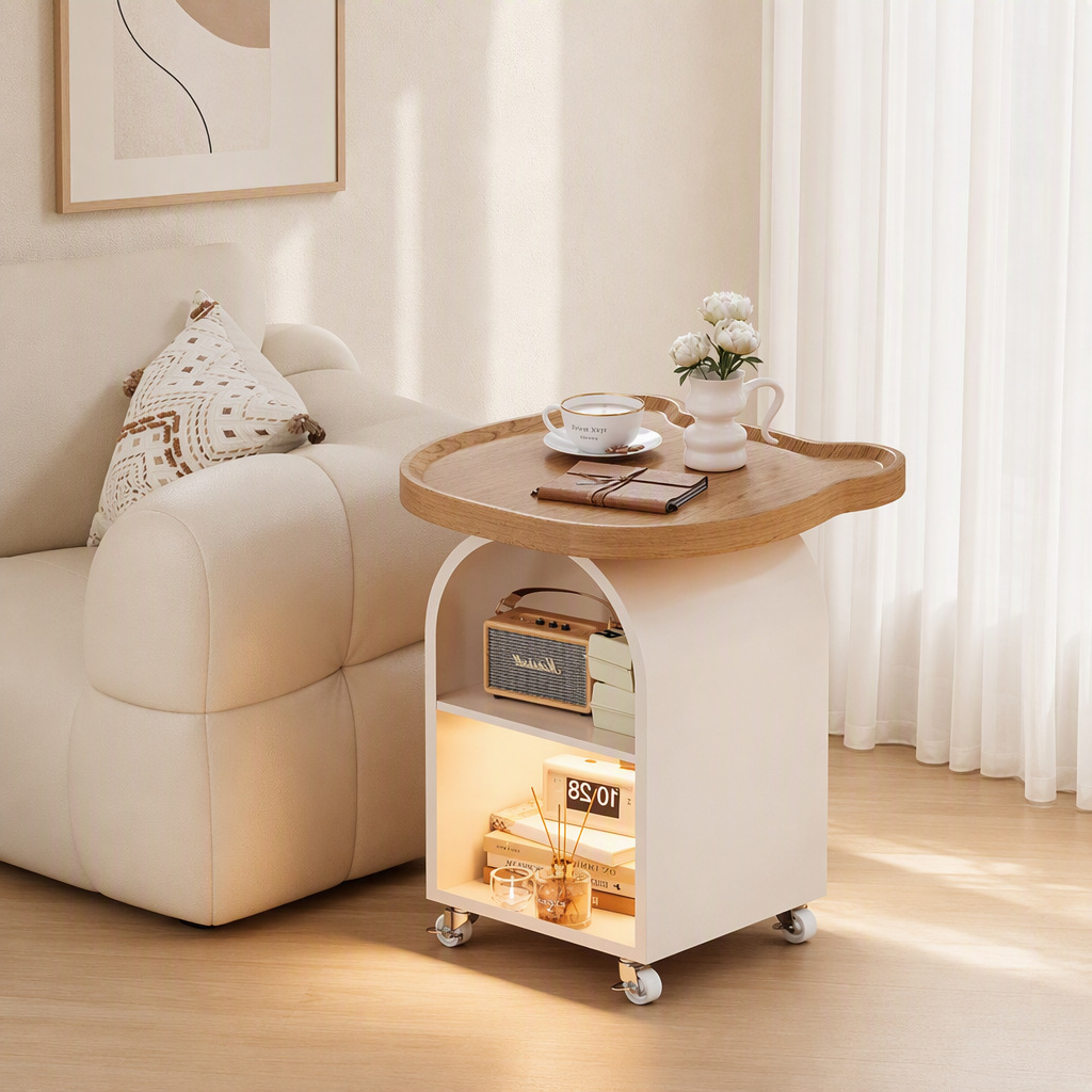 2025 Small Trolley Bedside Table Sofa Side Cabinet Living Room Household Movable Coffee Table Storage Side Table Bedside Storage Rack