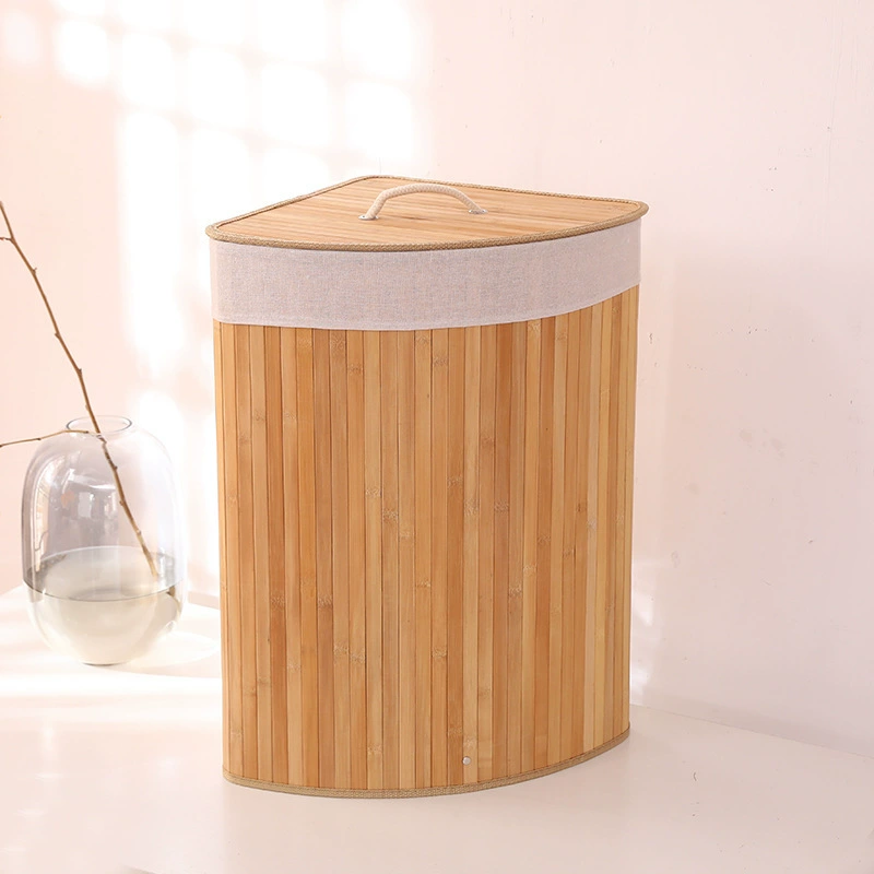 Бамбуковая складная треугольная грязная корзина для одежды Отель полотенце