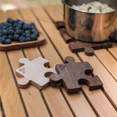 Outdoor camping wooden coaster, beech wood insulation pad, walnut wood pad, coffee creative puzzle coaster, wooden tea cup holder