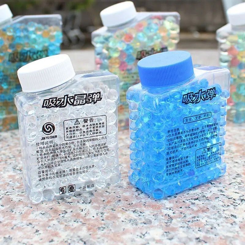 Free 5 Bottles of Water-Absorbing Bullet Toys, 6mm Crystal Bullets, 7-8mm Water-Absorbing Beads, Large Water Beads, Toy Bullets