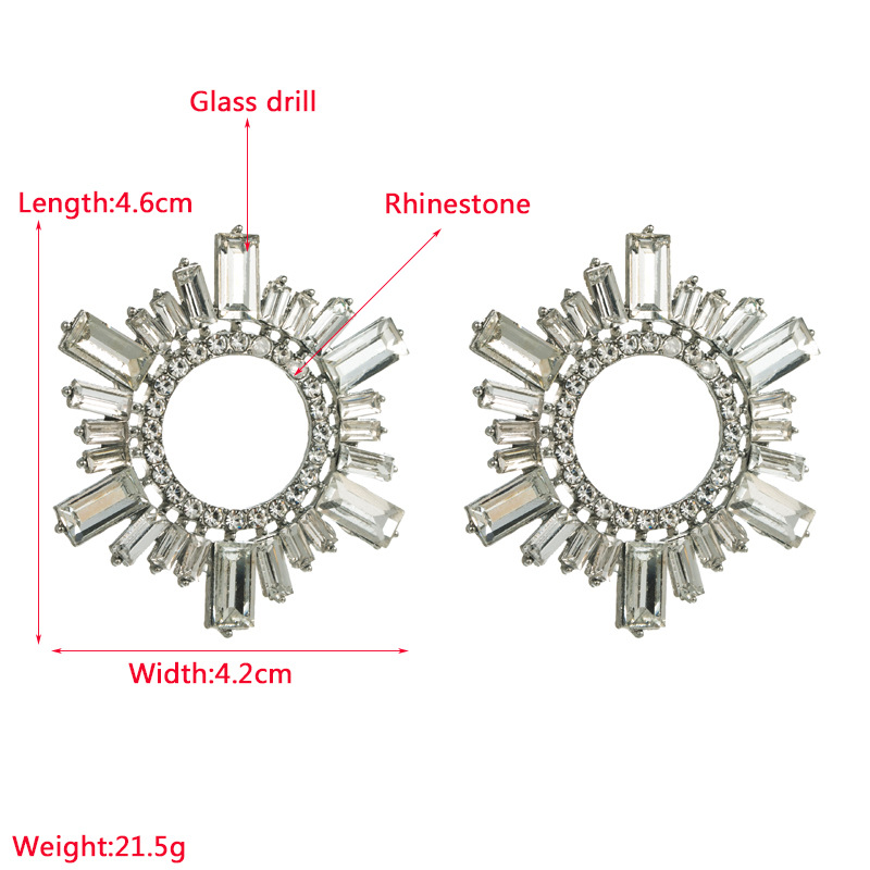 Retro Geometric Alloy Rhinestones Women's Ear Studs 1 Pair display picture 1