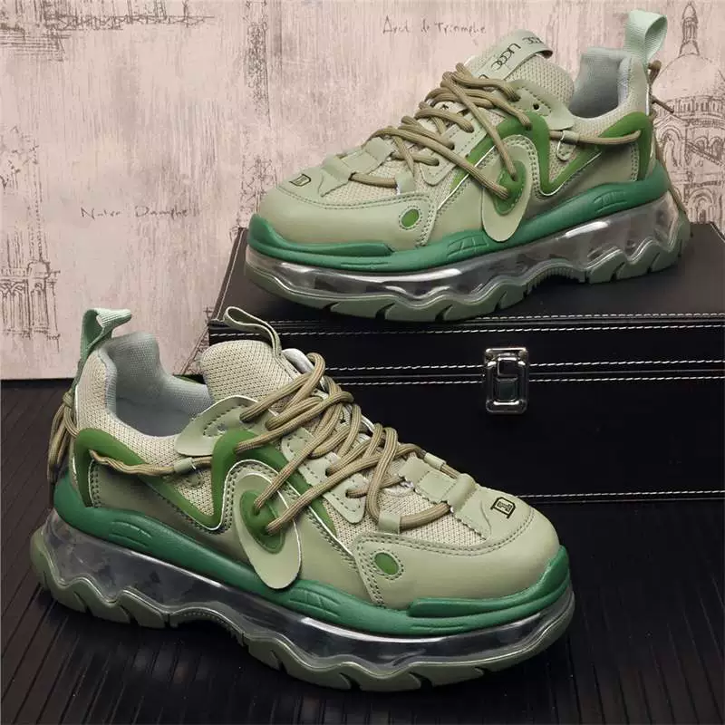 Обувь папы Мужская приливная бренд 2025 Весенняя дышащая сетка повседневная спортивная обувь мужская обувь на воздушной подушке с толстой подошвой