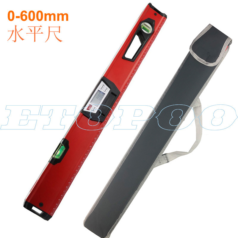 600mm铝合金数显水平尺角度尺水平仪 坡度尺带水泡 带磁