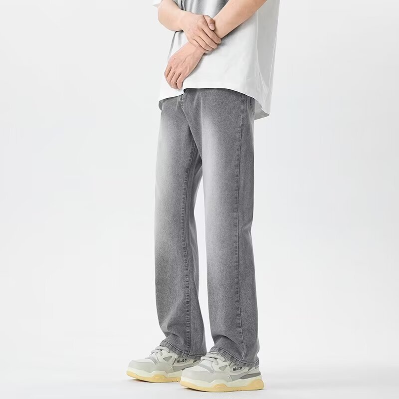 Youth Popular Ins Artistic New Fashionable Jeans Trousers Men's All-match Fashionable Elegant Summer 2025 Hong Kong Style New