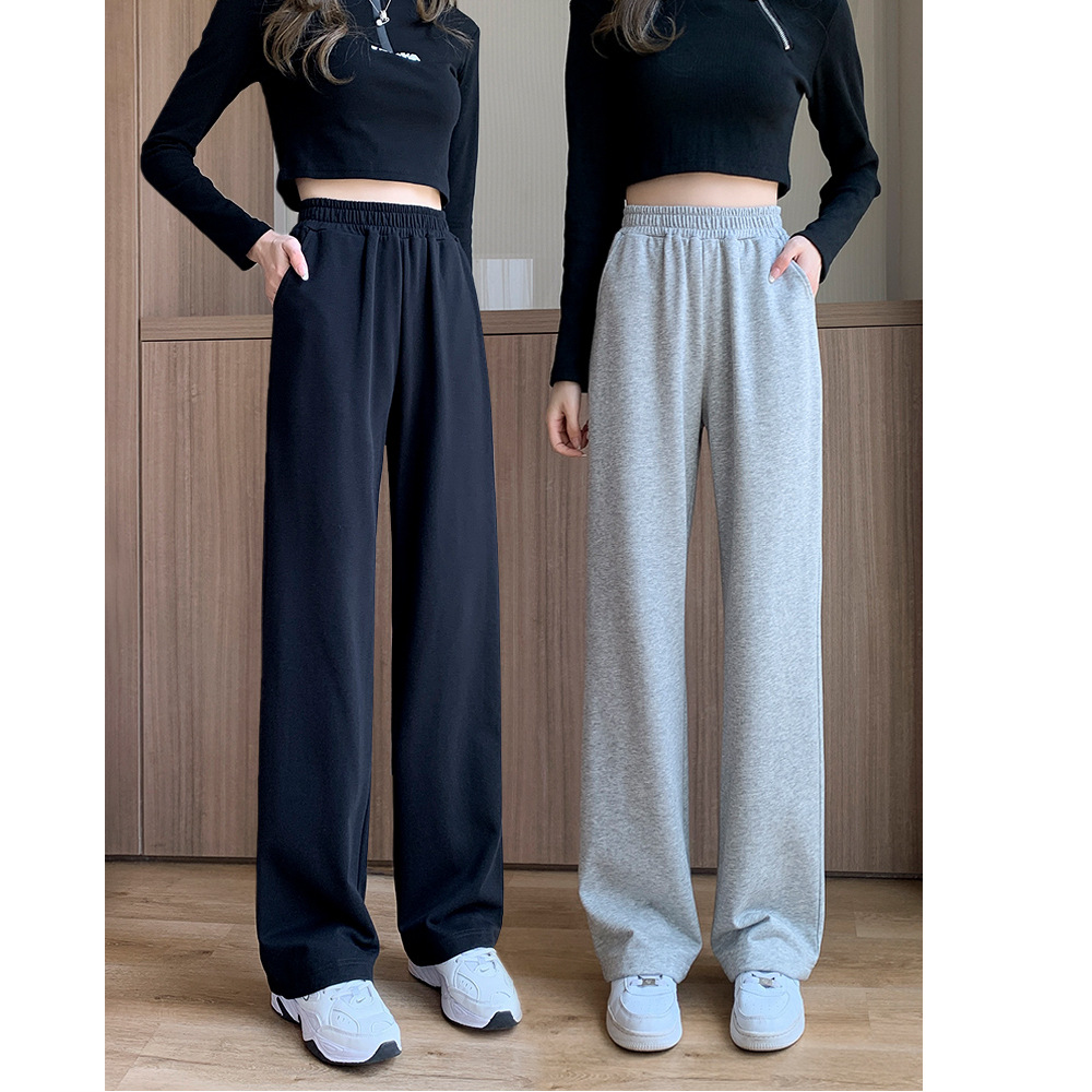 Narrow Wide-Leg Pants for Women 2025 New Spring, Autumn, and Winter Styles Loose Slimming Casual Pants Summer High-Waisted Drape Straight-Leg Pants