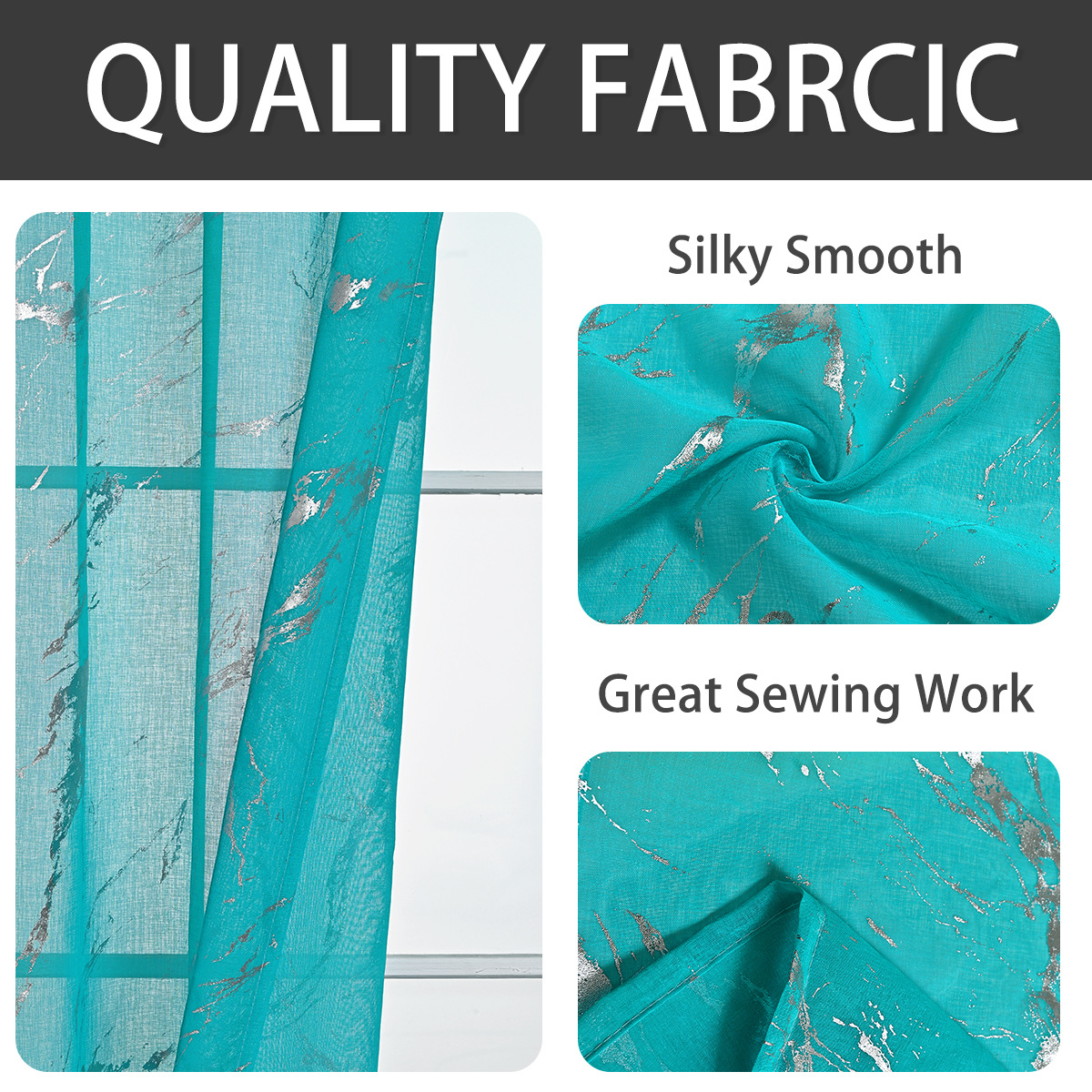 Transfronterizo Quanduoli plata marmol cortinas de barra de mediascolarización cortinas de salón cortinas terminadas TEMU