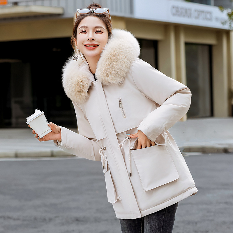 Anti-temporada 2024 nuevo estilo para superar la chaqueta de algodón plumón para mujeres largo estilo coreano chaqueta de algodón suelta chaqueta de invierno