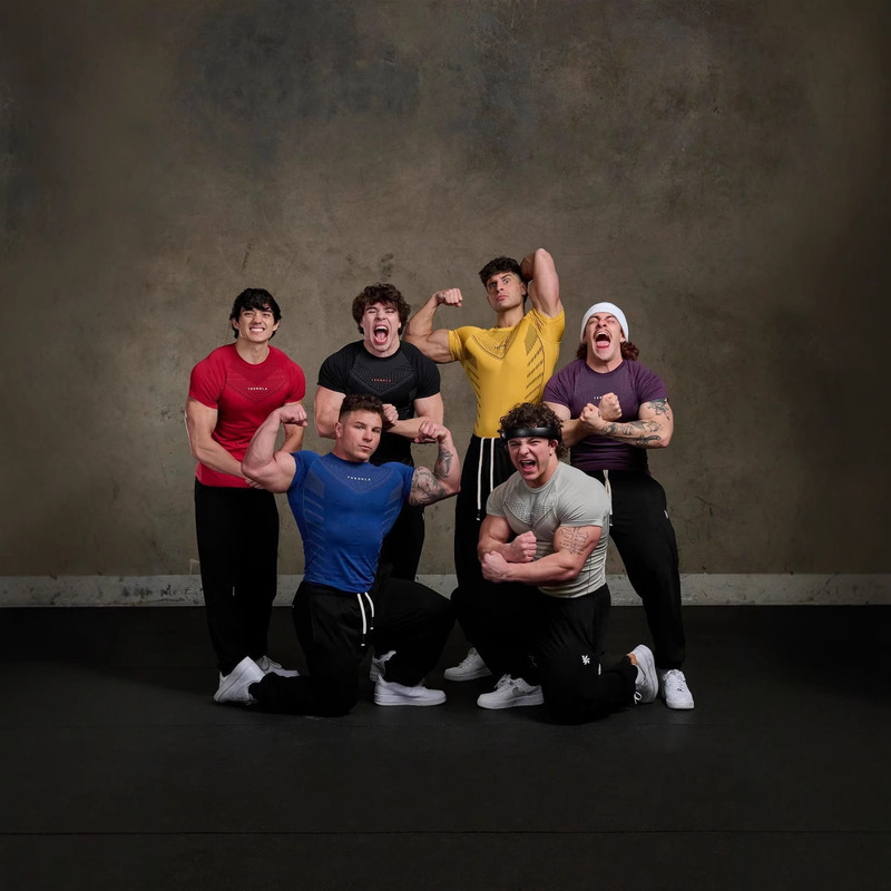 Youngla Men's T-Shirt Sports Fitness Quick-Drying Breathable Stretch Fitness Clothes Jogger Outdoor Running Basketball Clothes