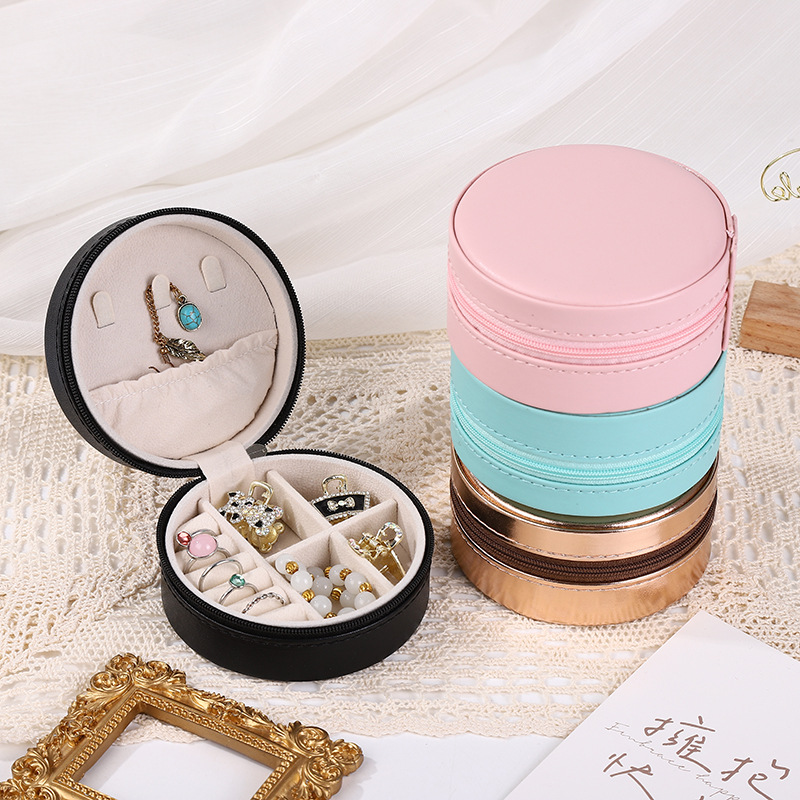 Fashion Solid Color Pu Leather Jewelry Boxes