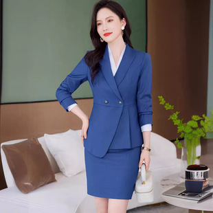 YR6268 professional suit autumn and winter new women's long-sleeved OL suit hip skirt straight suit pants formal overalls