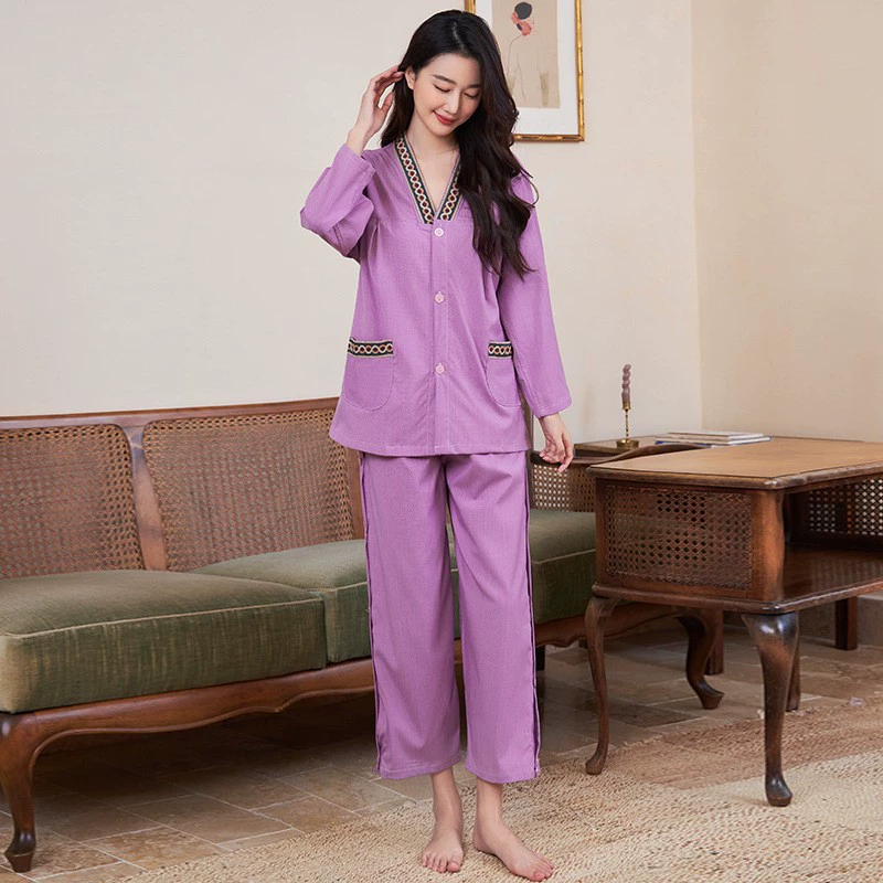 Терапевтический костюм для моксибустиона, унисекс набор с длинным рукавом и передними/задними кнопками, штанины с боковым разрезом, размер XL–5XL