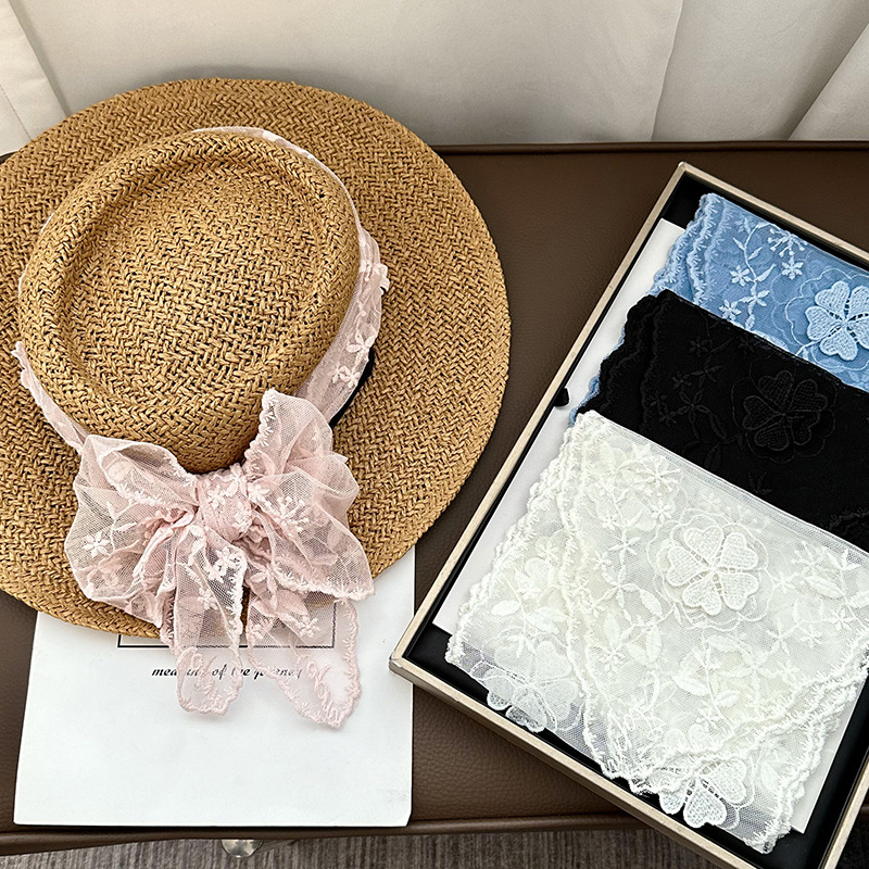 Pañuelo de seda de tira larga nueva bufanda de seda de encaje de flores de color sólido de todo fósforo bufanda decorativa pañuelo en la cabeza cinturón para el cabello atado bolsa de amarre serpentinas