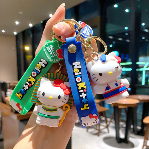 Cartoon KT cat key chain bag charm doll car key chain hello kitty pendant gift wholesale