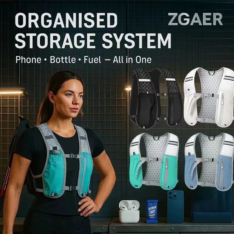 Popular Running Mobile Phone Bag, Outdoor Mountaineering Vest Bag, Cycling Hiking Vest, Lightweight Sports Storage Backpack Water