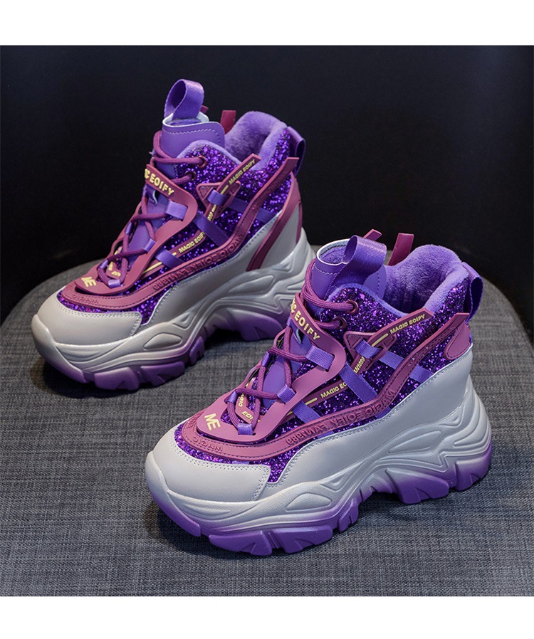 Giày sneaker nữ đế dày độn gót ẩn đính sequin xuân 2026 — M2269-1 Màu cà phê lót nhung, M2269-1 màu đen lót nhung, M2269-1 xanh lục lót nhung, M2269 màu tím một lớp bên trong chi tiết 18