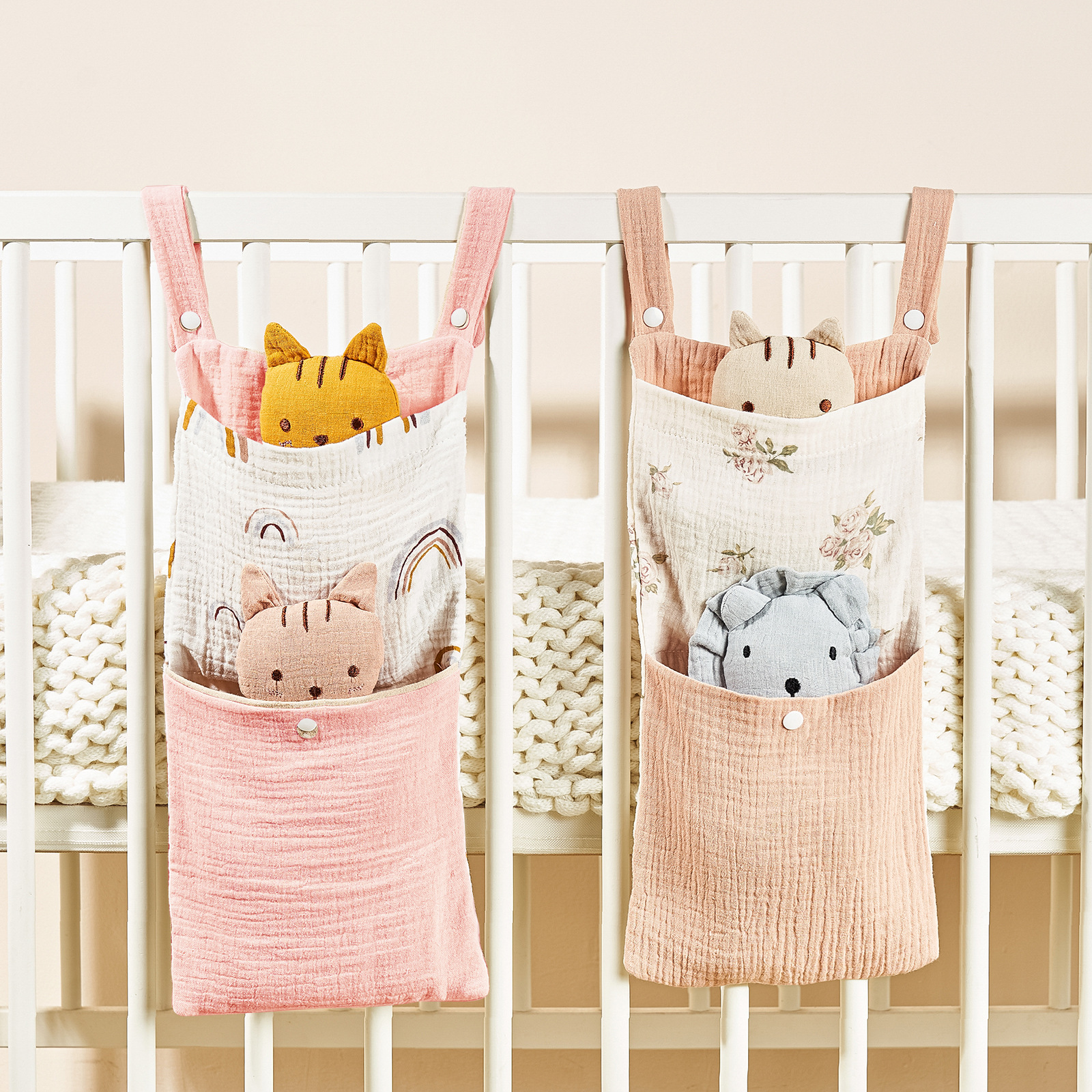 국경 간 침대 보관 용 가방 트롤리 면 다기능 기저귀 Molar 장난감 고무 면화 보관 가방