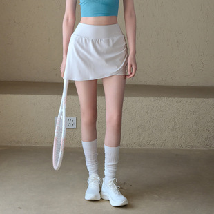 Sports Short Skirt Women's Summer Vacation Two-Piece Anti-Exposure High-Waist Skirt Tennis Badminton Running Fitness Yoga Skirt