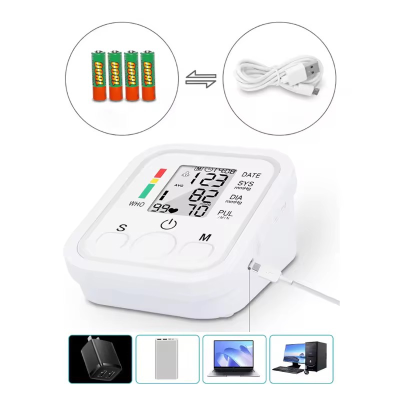 Medidor de presión arterial de brazo - Esfigmomanómetro electrónico inteligente, voces múltiples, modelo S4 para exportación